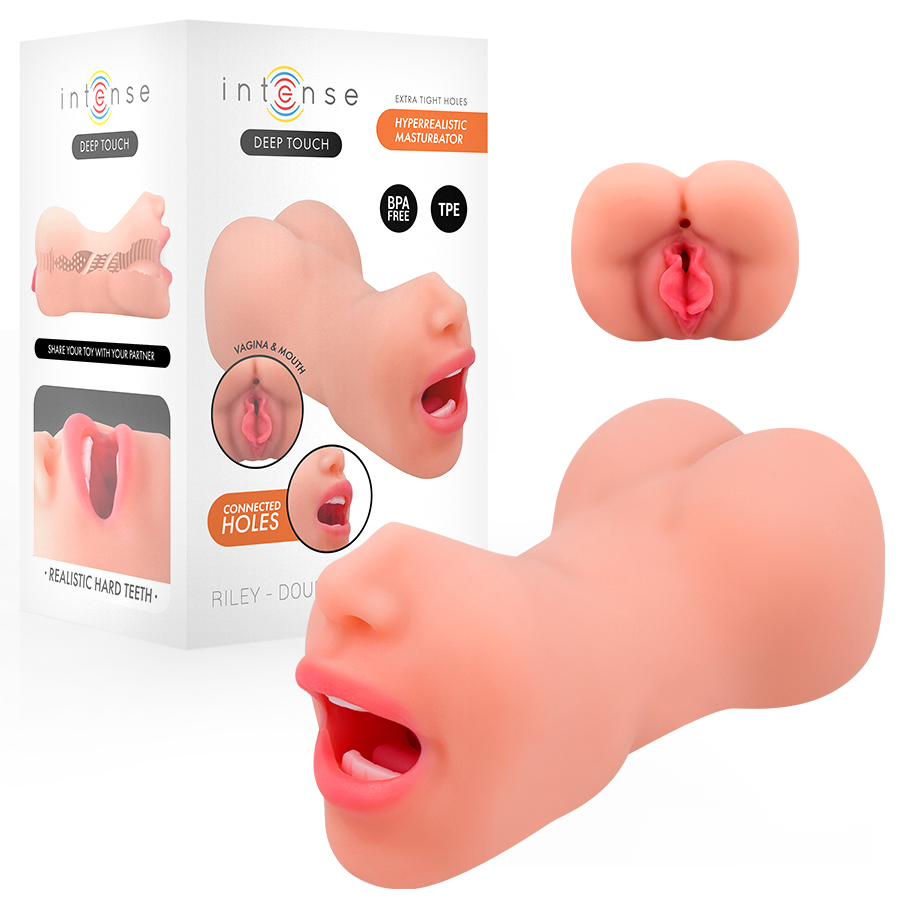 Intense Deep Touch Riley – Masturbador triple entrada boca, vagina y ano