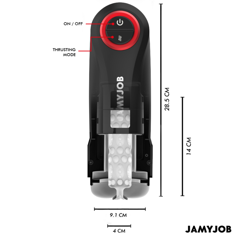 Medidas del masturbador automático Gravity de Jamyjob
