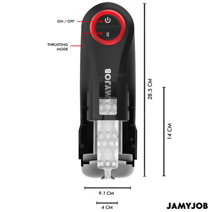 Medidas del masturbador automático Gravity de Jamyjob