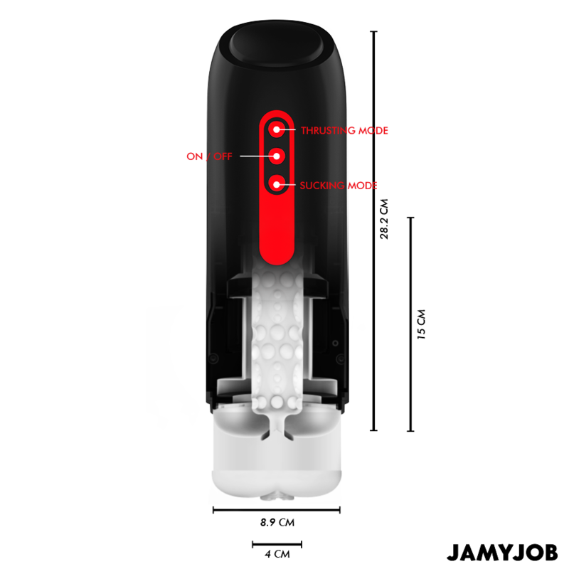 Jamyjob Phantom — Masturbador automático con succión y empuje