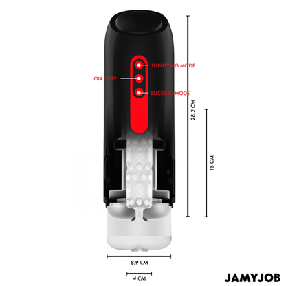 Jamyjob Phantom — Masturbador automático con succión y empuje