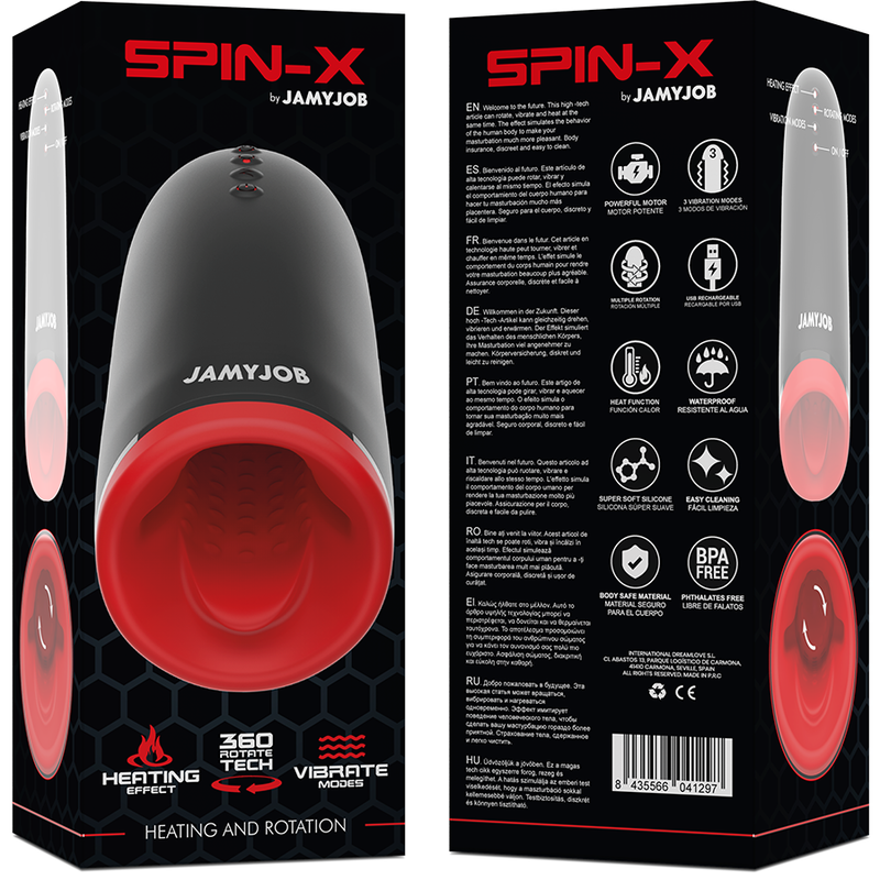 Función calor del masturbador Jamyjob Spin-X