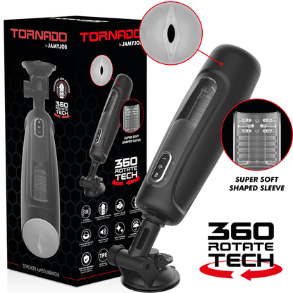 Tornado de Jamyjob con caja, manga suave y tecnología de rotación 360