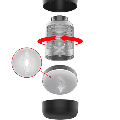Sistema desmontable de rotación y manga del masturbador Tornado